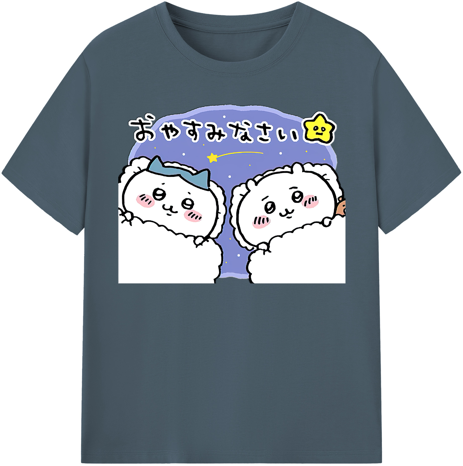 （画像用） ちいかわ ハチワレ Chii-kawa hachiware 綿100％半袖Tシャツ（フロントプリント）
